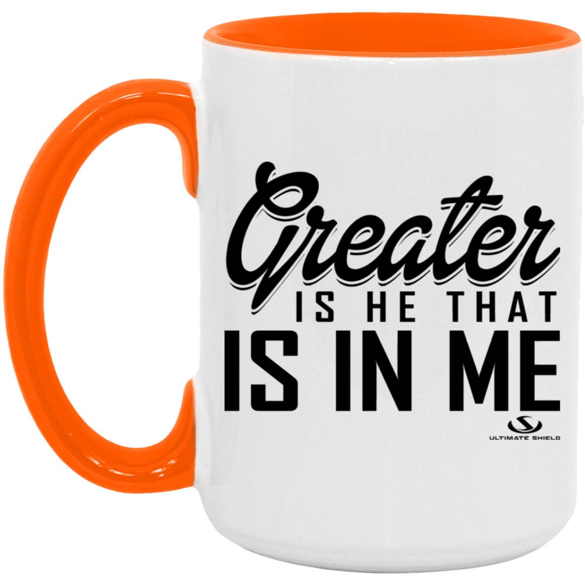 GREAT IS HE THAT IS IN ME 15oz. Accent Mug - The Shield of Light