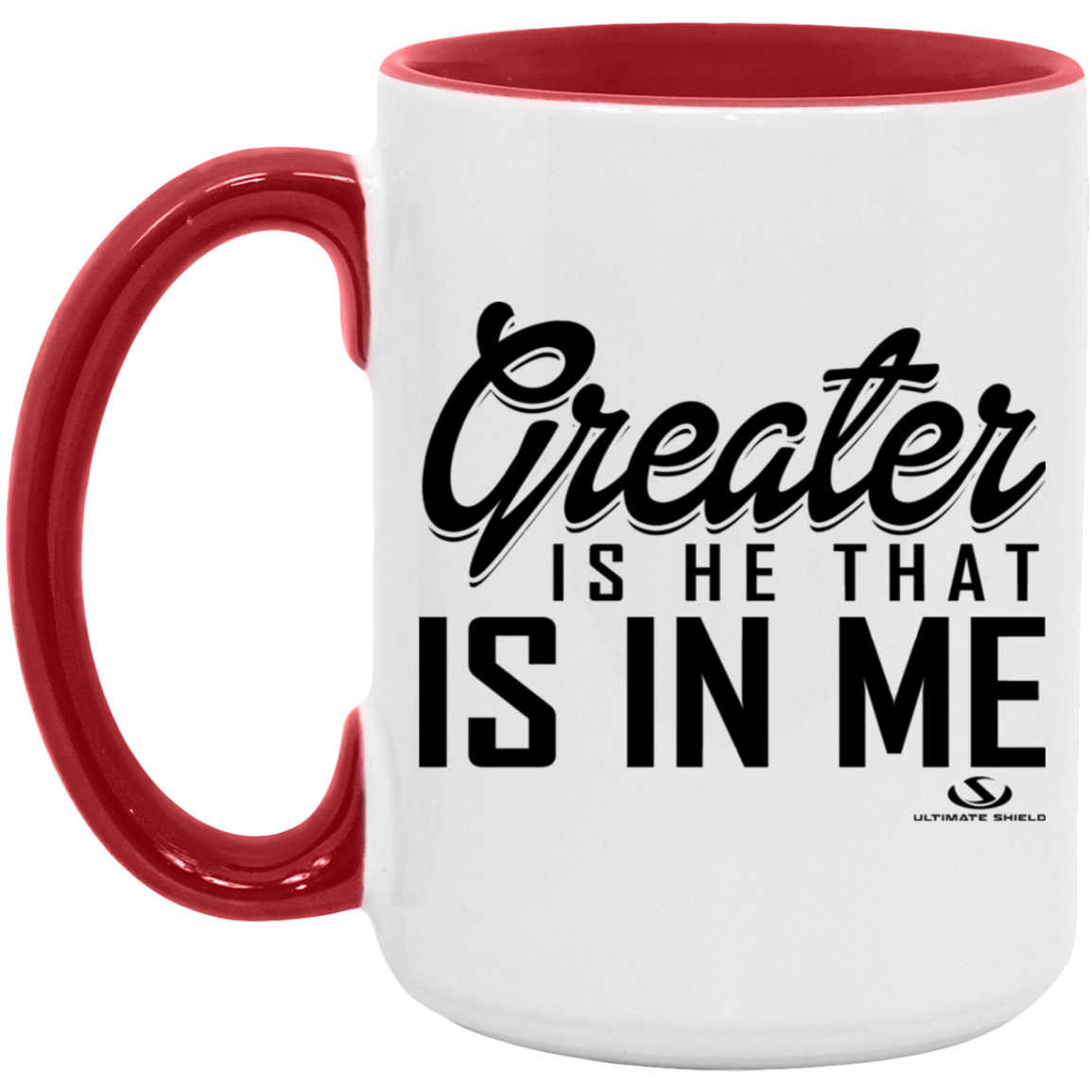 GREAT IS HE THAT IS IN ME 15oz. Accent Mug - The Shield of Light