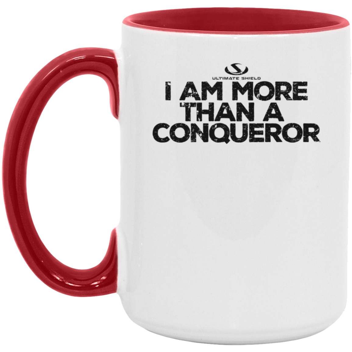 I AM MORE THAN A CONQUEROR 15oz. Accent Mug - The Shield of Light