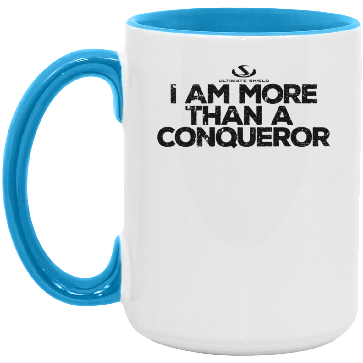 I AM MORE THAN A CONQUEROR 15oz. Accent Mug - The Shield of Light
