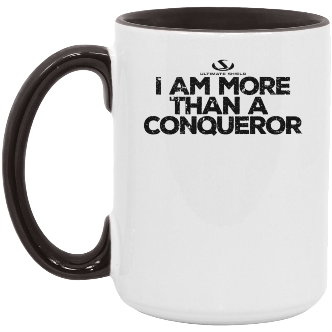 I AM MORE THAN A CONQUEROR 15oz. Accent Mug - The Shield of Light