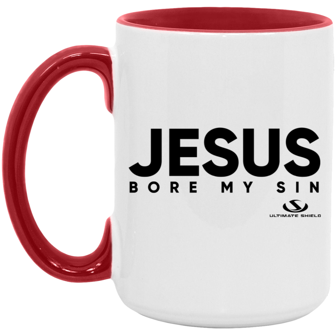 JESUS BORE MY SIN 15oz. Accent Mug - The Shield of Light