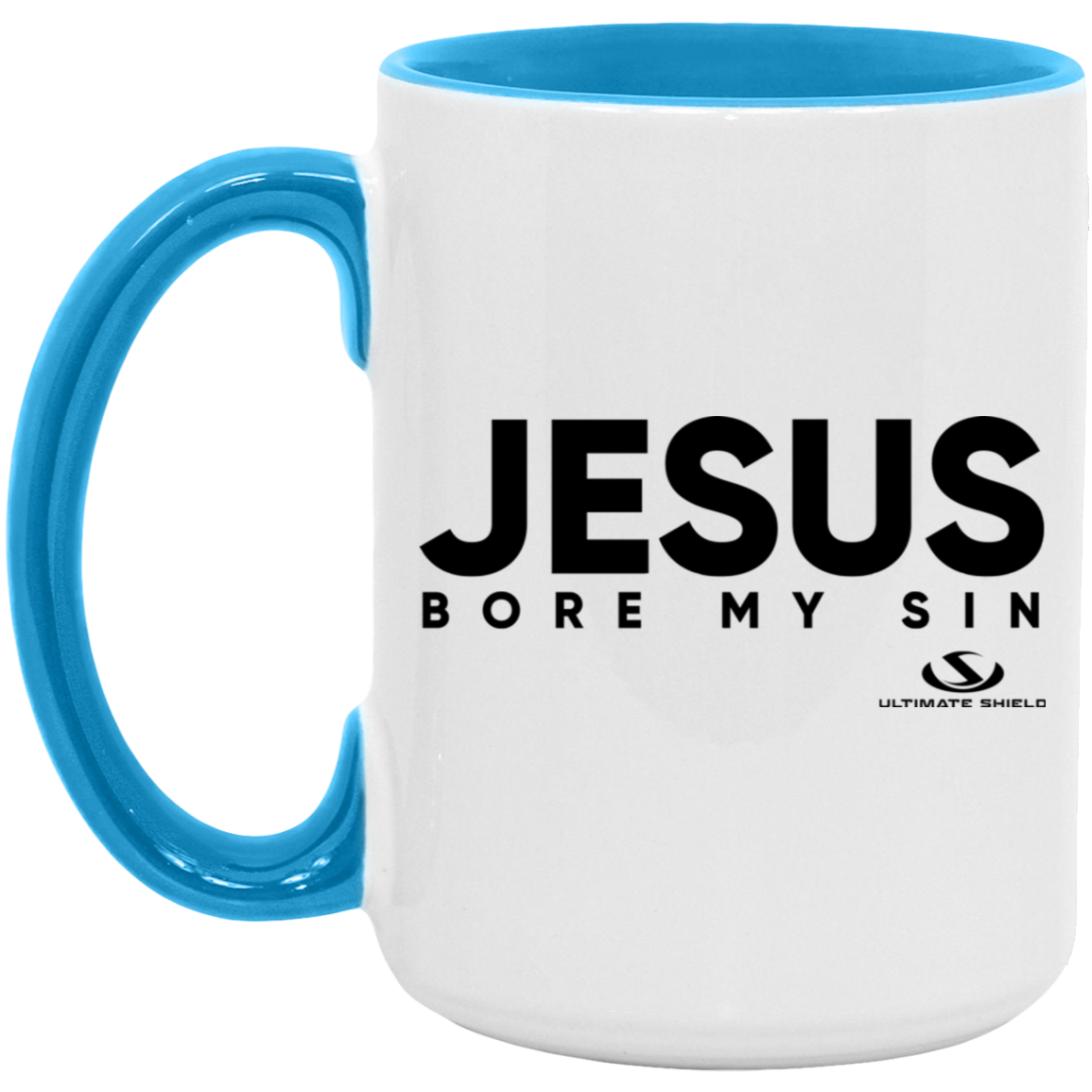 JESUS BORE MY SIN 15oz. Accent Mug - The Shield of Light