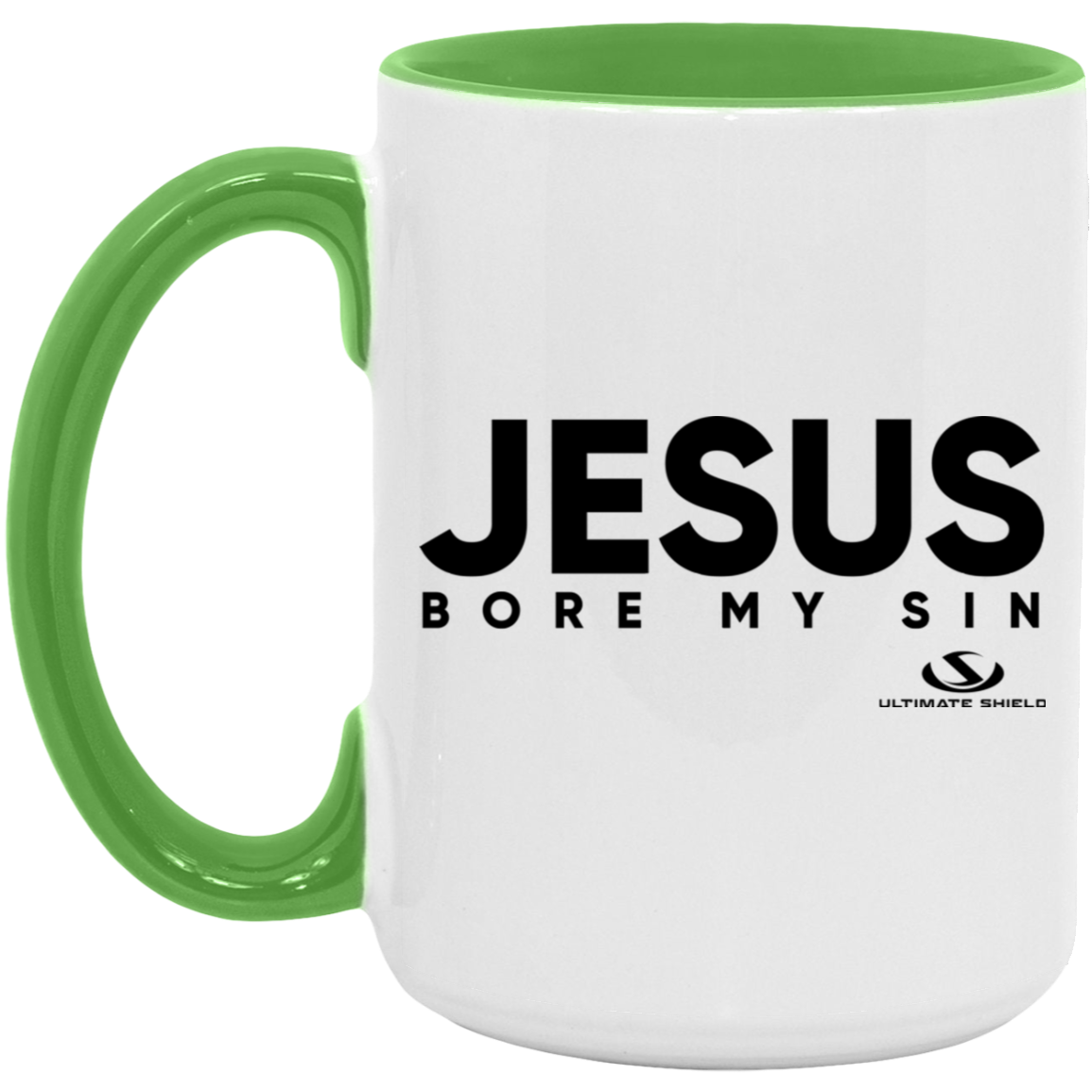 JESUS BORE MY SIN 15oz. Accent Mug - The Shield of Light