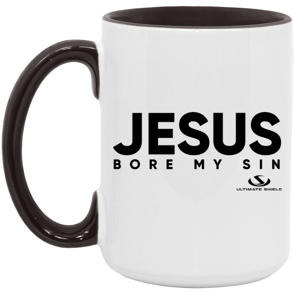 JESUS BORE MY SIN 15oz. Accent Mug - The Shield of Light