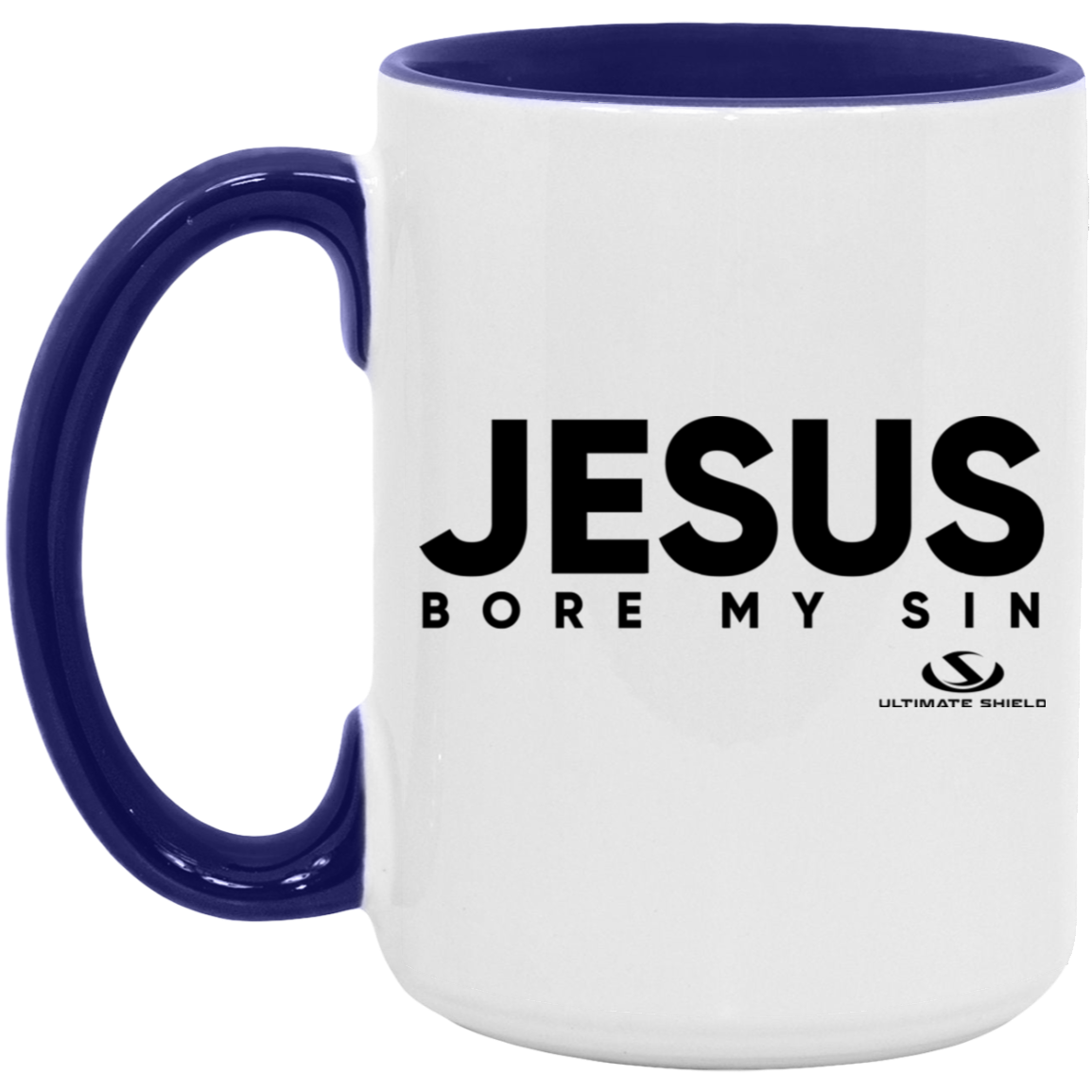 JESUS BORE MY SIN 15oz. Accent Mug - The Shield of Light