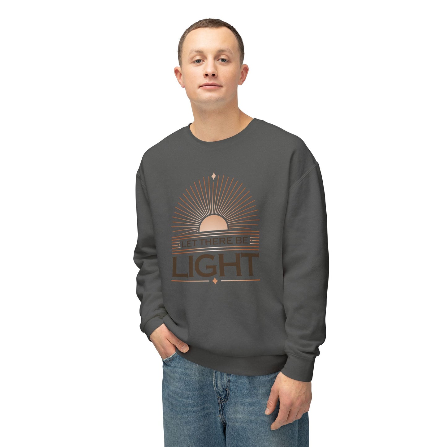 "Let There Be Light" Unisex Lightweight Crewneck Sweatshirt