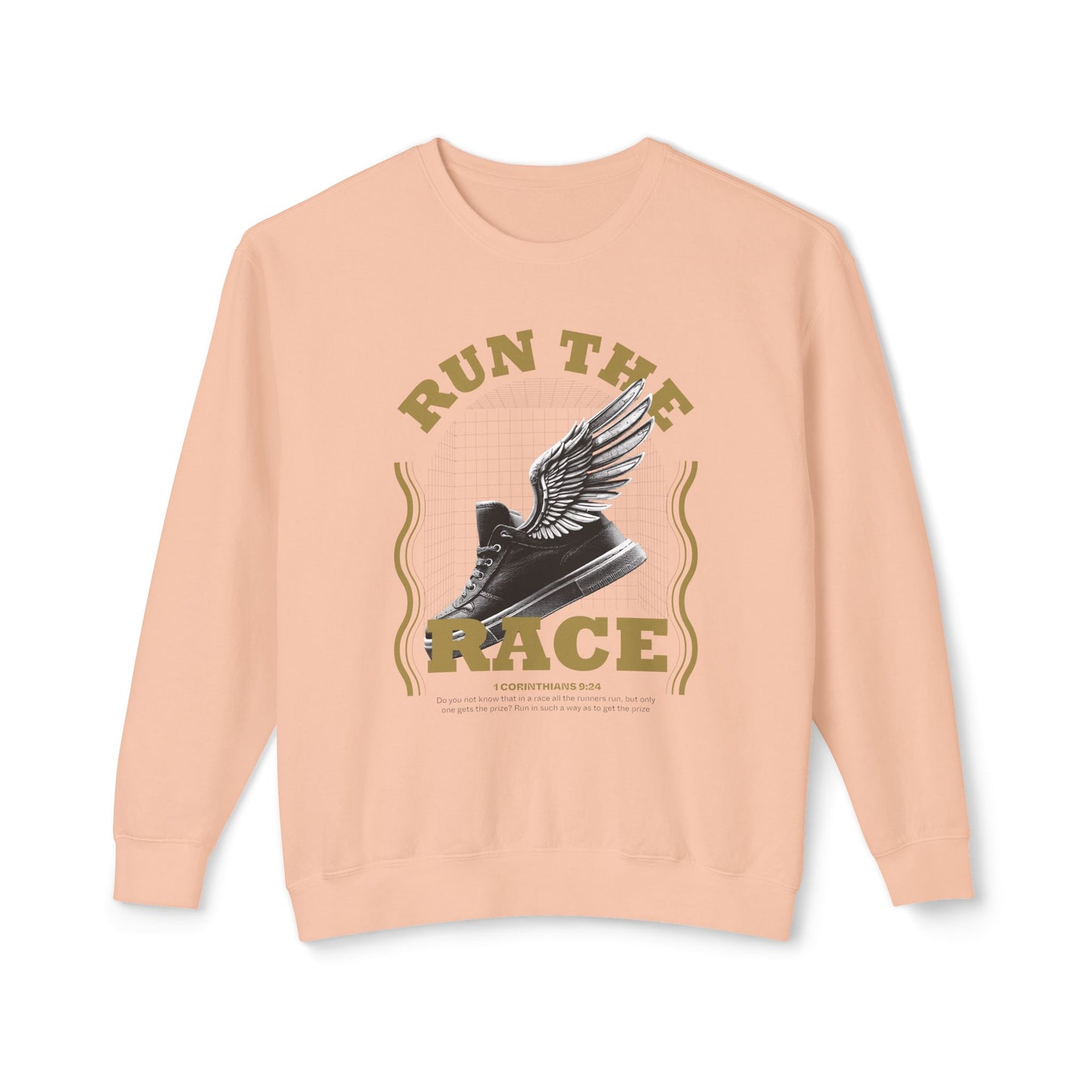 "Run The Race" Unisex Lightweight Crewneck Sweatshirt