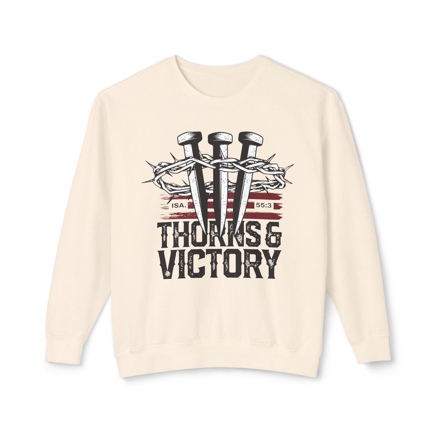 "Thorns & Victory" Unisex Lightweight Crewneck Sweatshirt