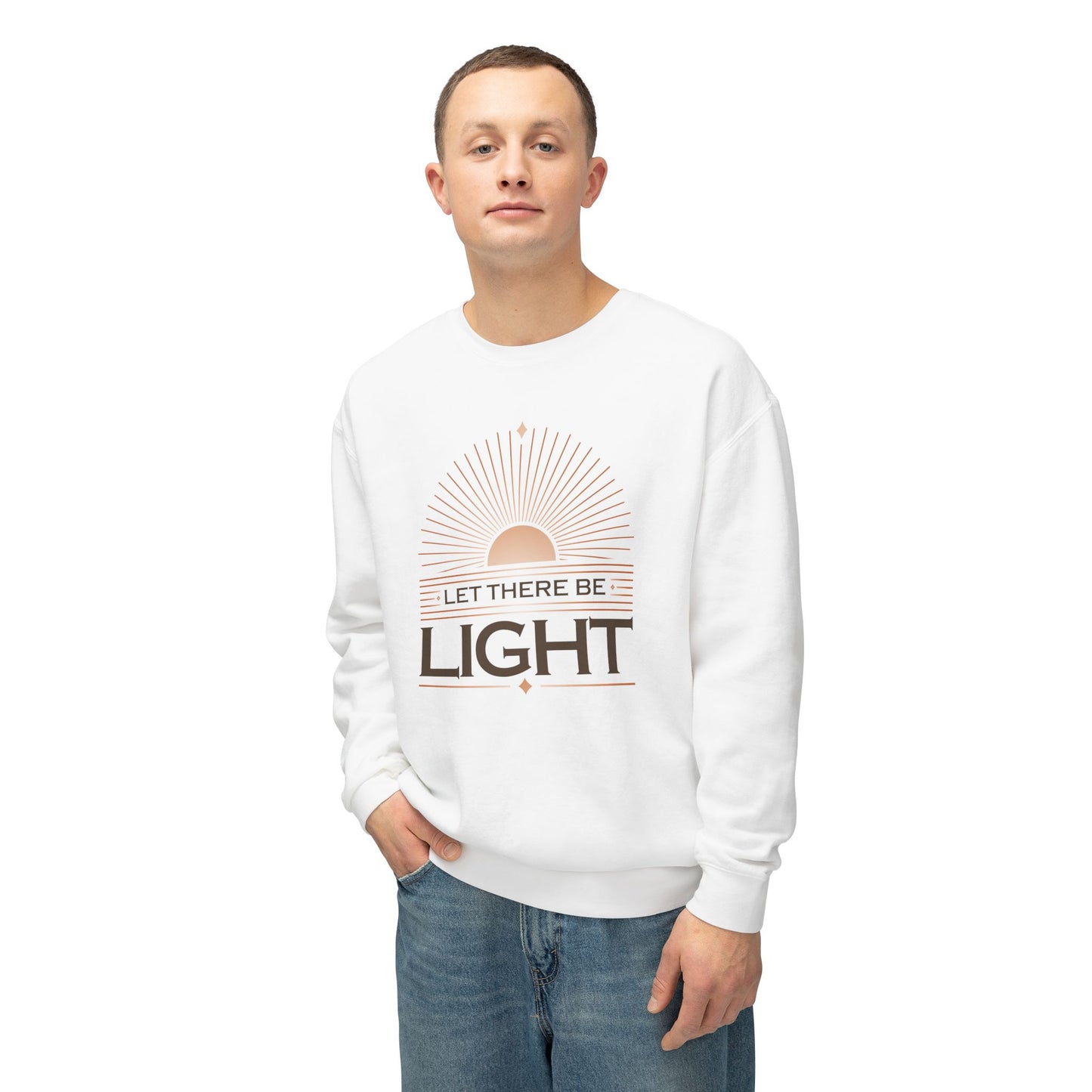 "Let There Be Light" Unisex Lightweight Crewneck Sweatshirt