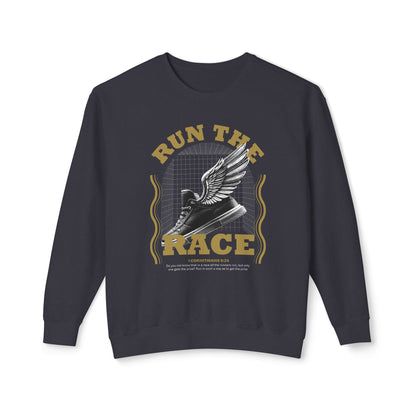 "Run The Race" Unisex Lightweight Crewneck Sweatshirt