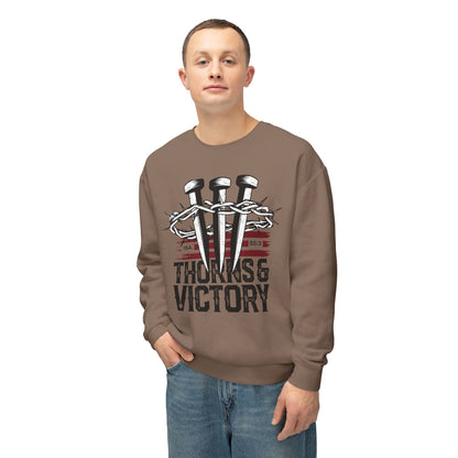 "Thorns & Victory" Unisex Lightweight Crewneck Sweatshirt