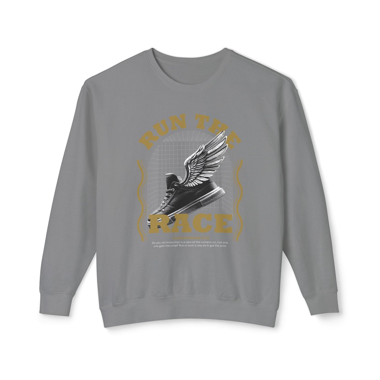 "Run The Race" Unisex Lightweight Crewneck Sweatshirt