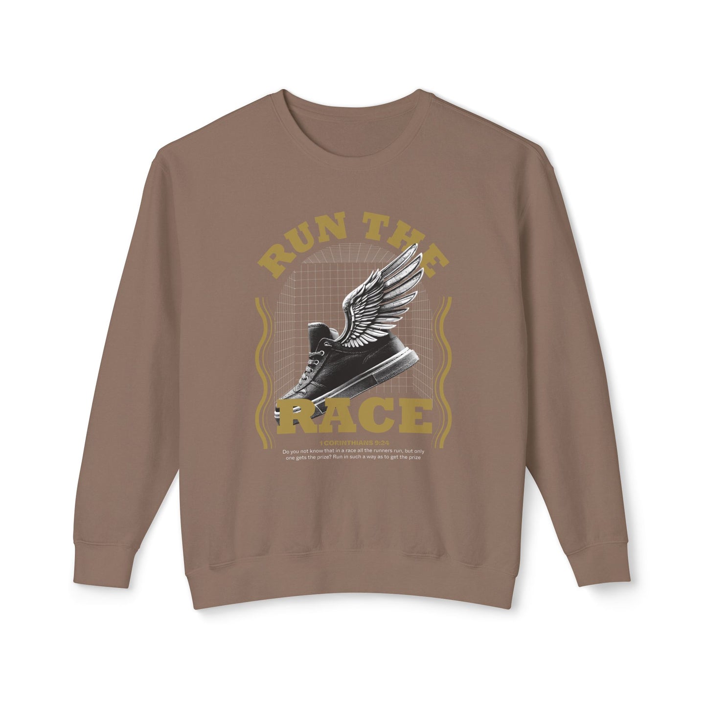 "Run The Race" Unisex Lightweight Crewneck Sweatshirt