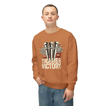 "Thorns & Victory" Unisex Lightweight Crewneck Sweatshirt