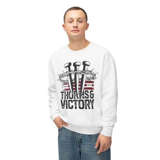 "Thorns & Victory" Unisex Lightweight Crewneck Sweatshirt