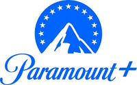 Paramount+ logo with blue mountain and star design on a white background