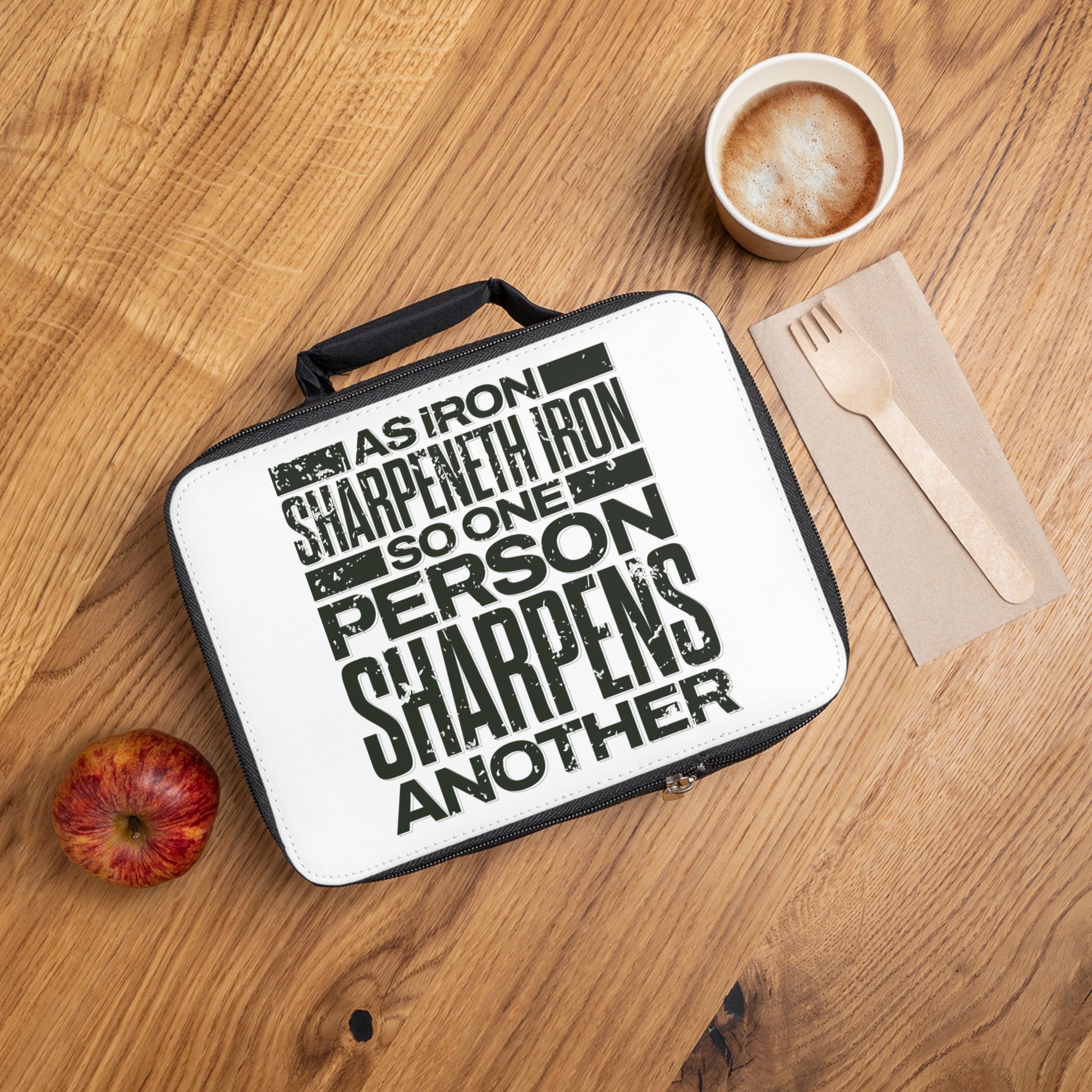"As Iron Sharpeneth Iron So One Person Sharpens Another" Unisex Lunch Bag - The Shield of Light