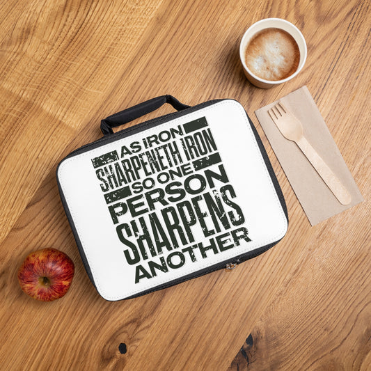 "As Iron Sharpeneth Iron So One Person Sharpens Another" Unisex Lunch Bag - The Shield of Light