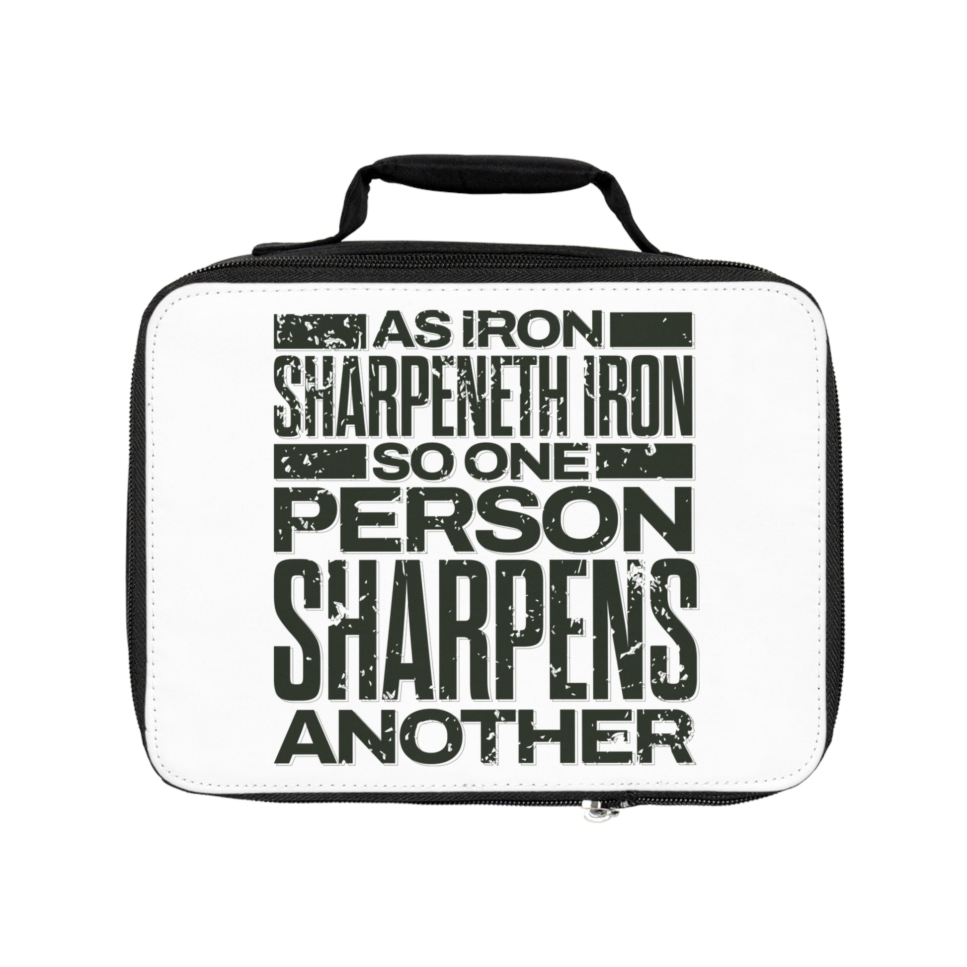 "As Iron Sharpeneth Iron So One Person Sharpens Another" Unisex Lunch Bag - The Shield of Light