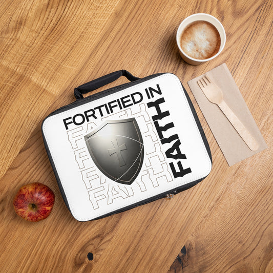 "Fortified In Faith " Unisex Lunch Bag - The Shield of Light