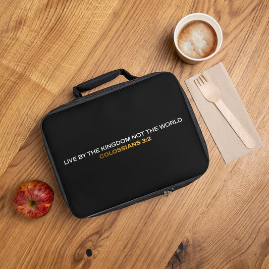 "Live By the Kingdom Not the World Colossians 3:2" Unisex Lunch Bag - The Shield of Light