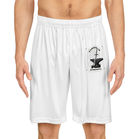 "Forged In Strength" Basketball Shorts - The Shield of Light