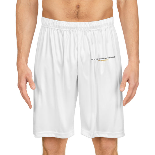 "Live By the Kingdom Not the World Colossians 3:2" Basketball Shorts - The Shield of Light
