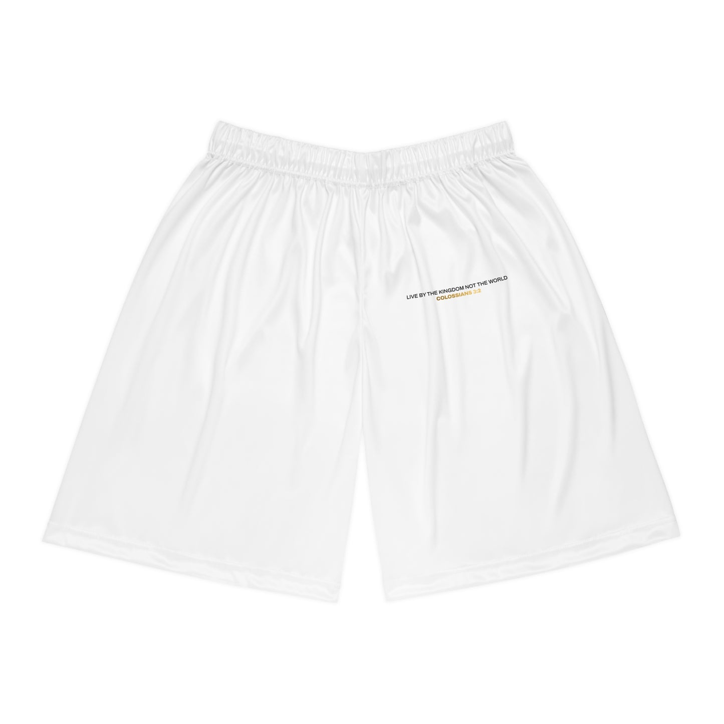 "Live By the Kingdom Not the World Colossians 3:2" Basketball Shorts - The Shield of Light