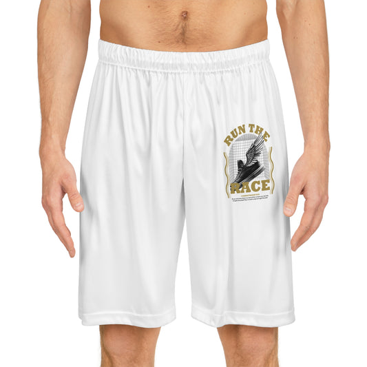 "Run The Race "  Basketball Shorts - The Shield of Light