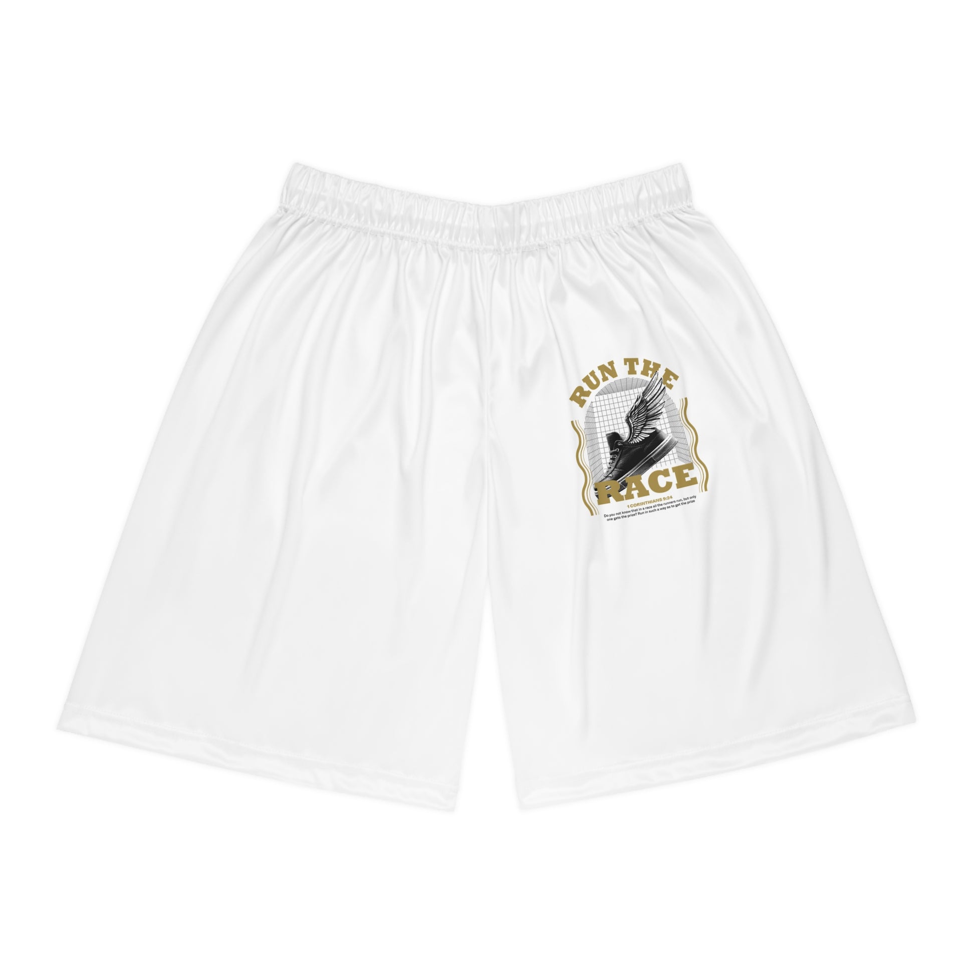 "Run The Race "  Basketball Shorts - The Shield of Light