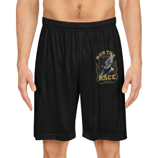 "Run The Race "  Basketball Shorts - The Shield of Light