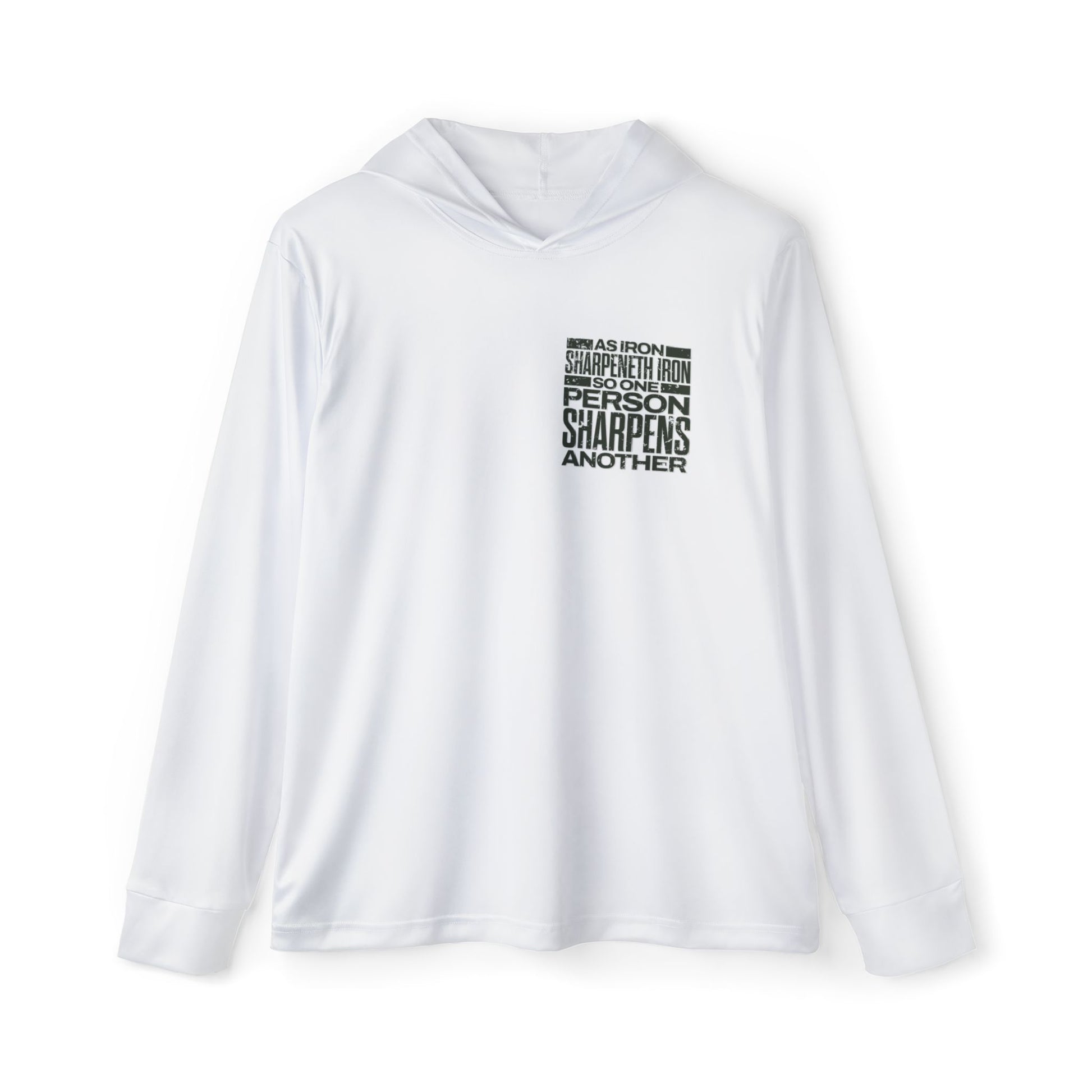 "As Iron Sharpeneth Iron So One Person Sharpens Another" Sports Warmup Hoodie - The Shield of Light