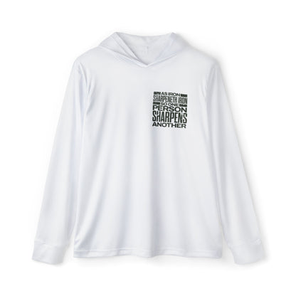 "As Iron Sharpeneth Iron So One Person Sharpens Another" Sports Warmup Hoodie - The Shield of Light