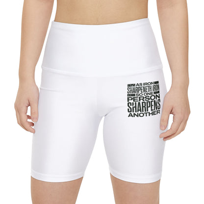"As Iron Sharpeneth Iron So One Person Sharpens Another" Unisex Workout Shorts - The Shield of Light