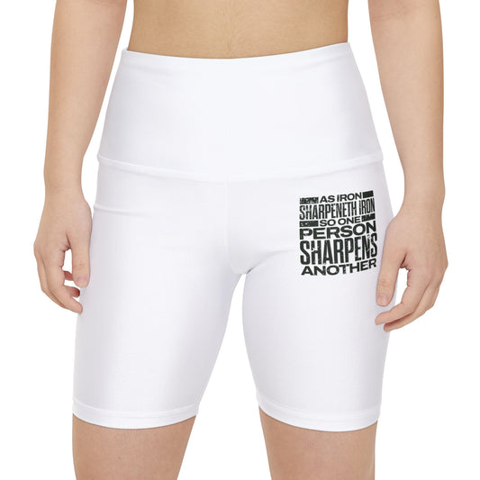 "As Iron Sharpeneth Iron So One Person Sharpens Another" Unisex Workout Shorts - The Shield of Light