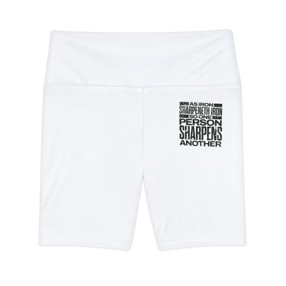 "As Iron Sharpeneth Iron So One Person Sharpens Another" Unisex Workout Shorts - The Shield of Light