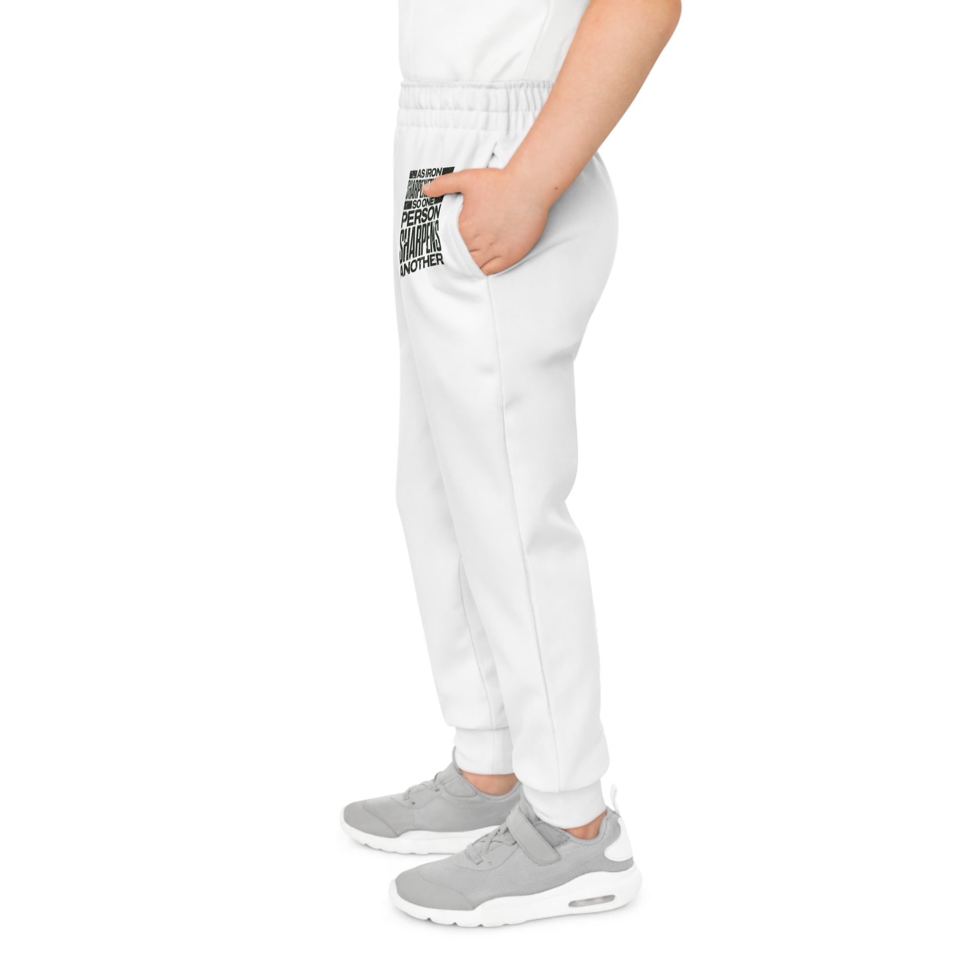 "As Iron Sharpeneth Iron So One Person Sharpens Another" Unisex Youth Joggers - The Shield of Light