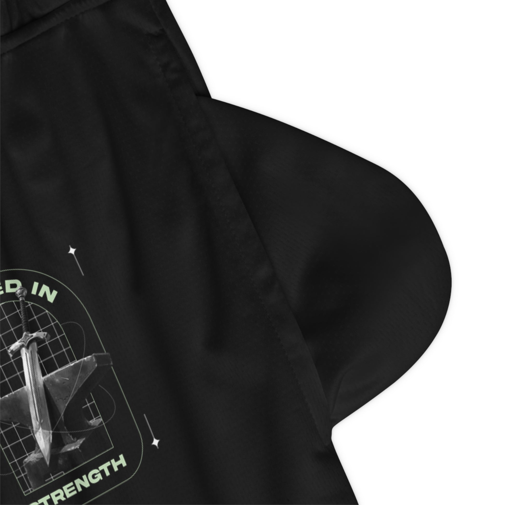 "Forged In Strength" Unisex Basketball Rib Shorts - The Shield of Light