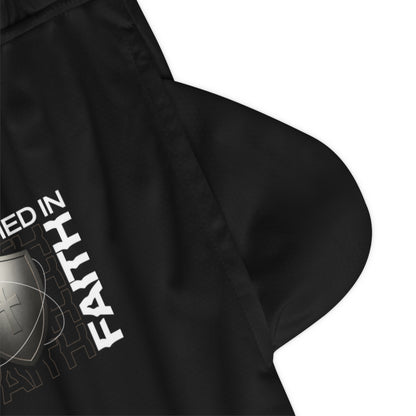 "Fortified In Faith " Unisex Basketball Rib Shorts - The Shield of Light