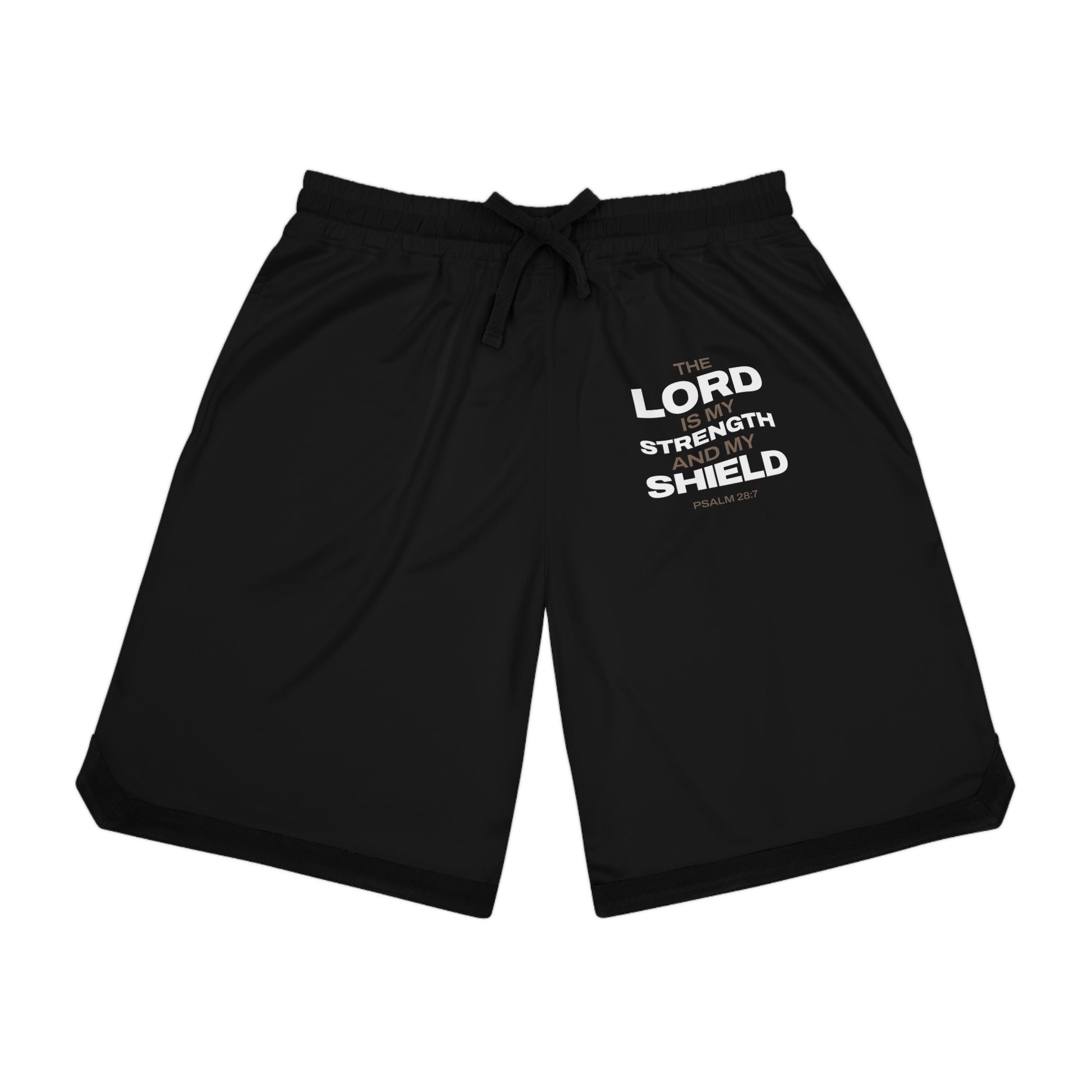 "The Lord Is My Strength and My Shield Psalm 28:7" Unisex Basketball Rib Shorts - The Shield of Light