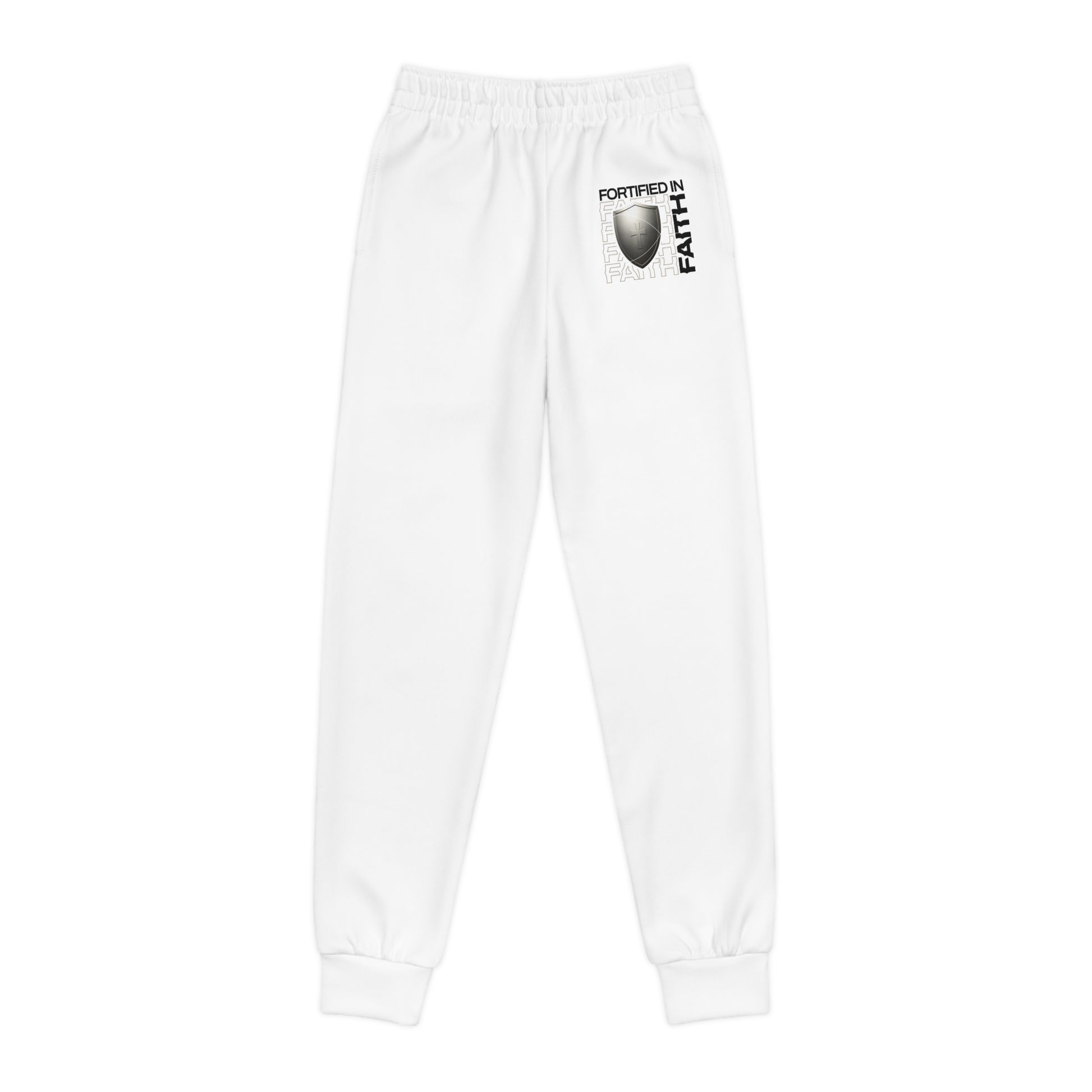 "Fortified In Faith " Unisex Youth Joggers - The Shield of Light