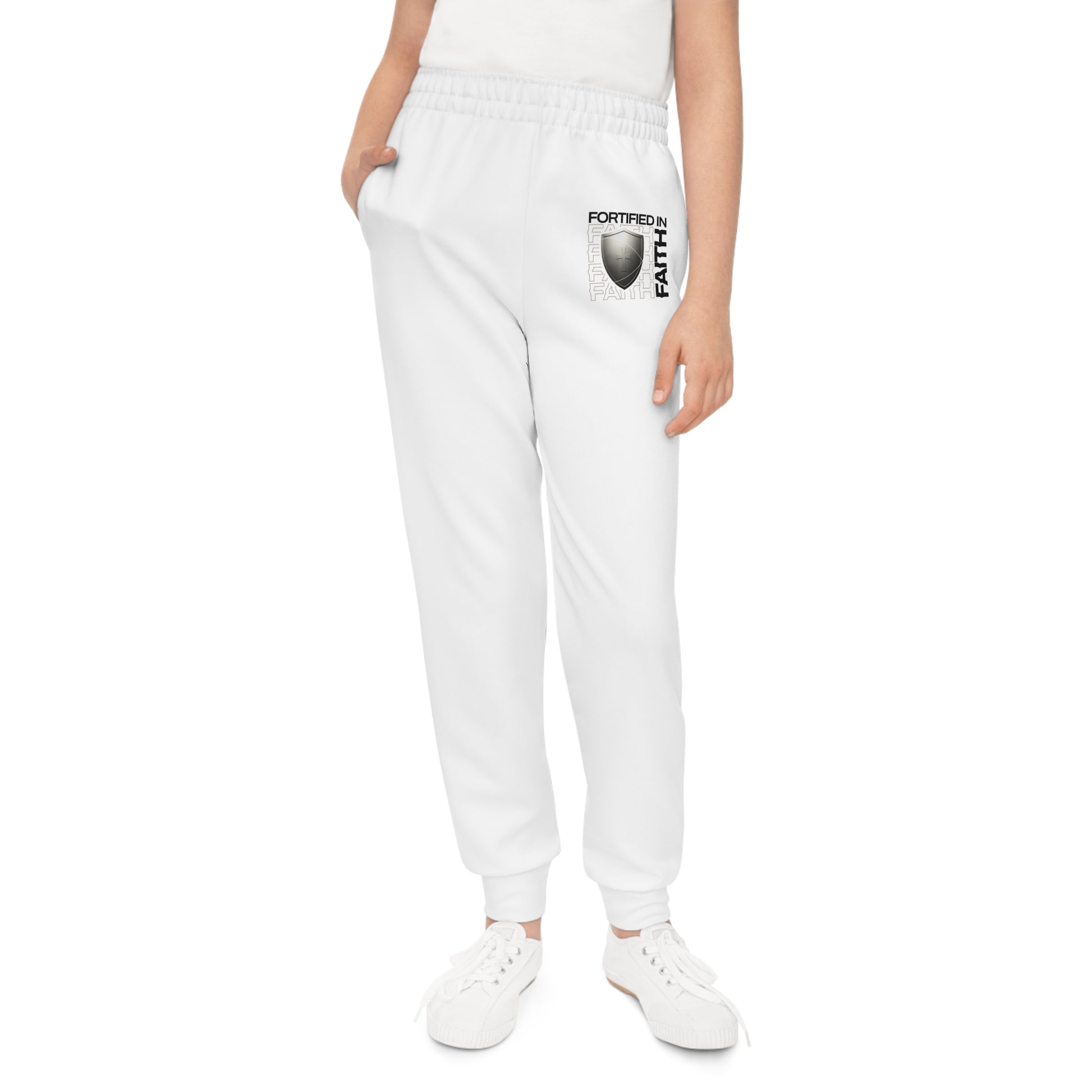 "Fortified In Faith " Unisex Youth Joggers - The Shield of Light