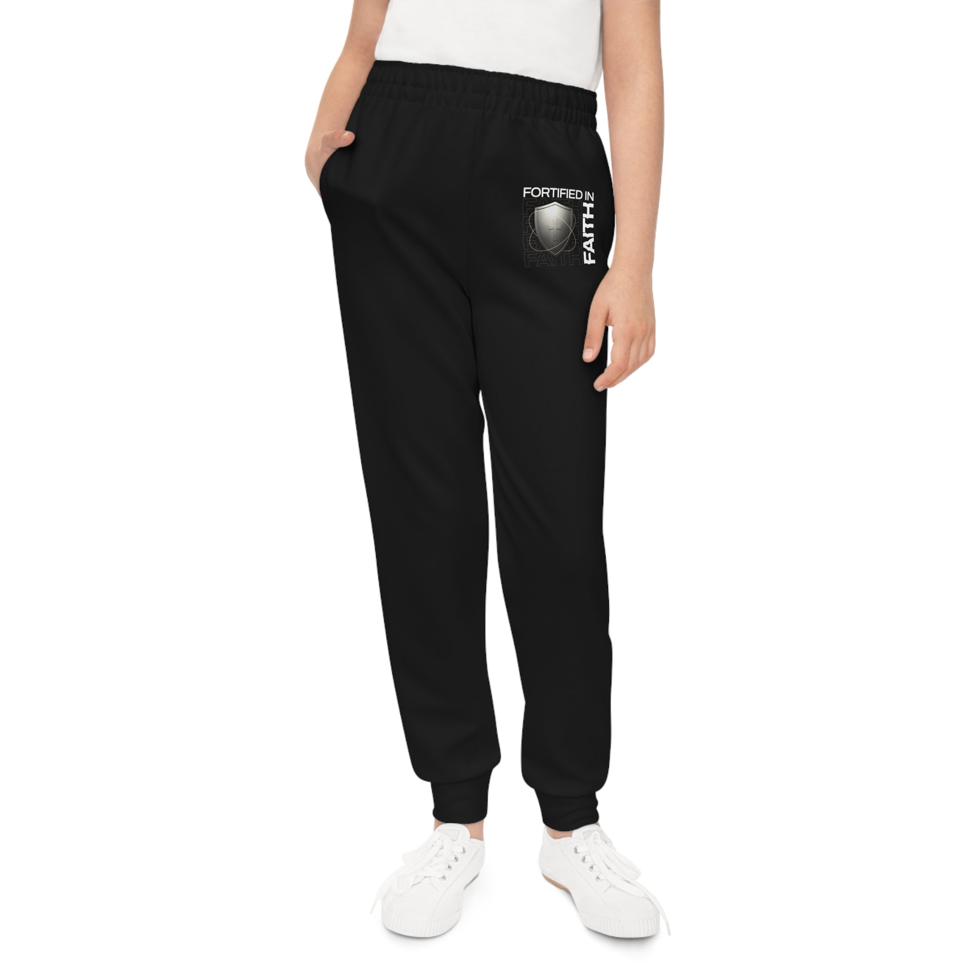 "Fortified In Faith " Unisex Youth Joggers - The Shield of Light