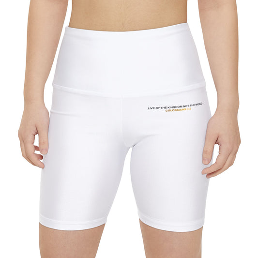 "Live By the Kingdom Not the World Colossians 3:2" Unisex Workout Shorts - The Shield of Light