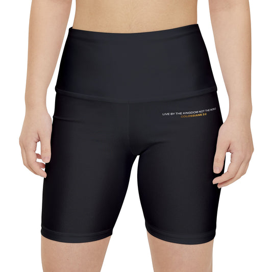 "Live By the Kingdom Not the World Colossians 3:2" Unisex Workout Shorts - The Shield of Light