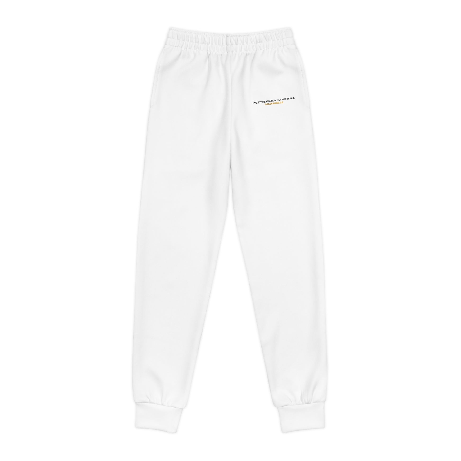 "Live By the Kingdom Not the World Colossians 3:2" Unisex Youth Joggers - The Shield of Light