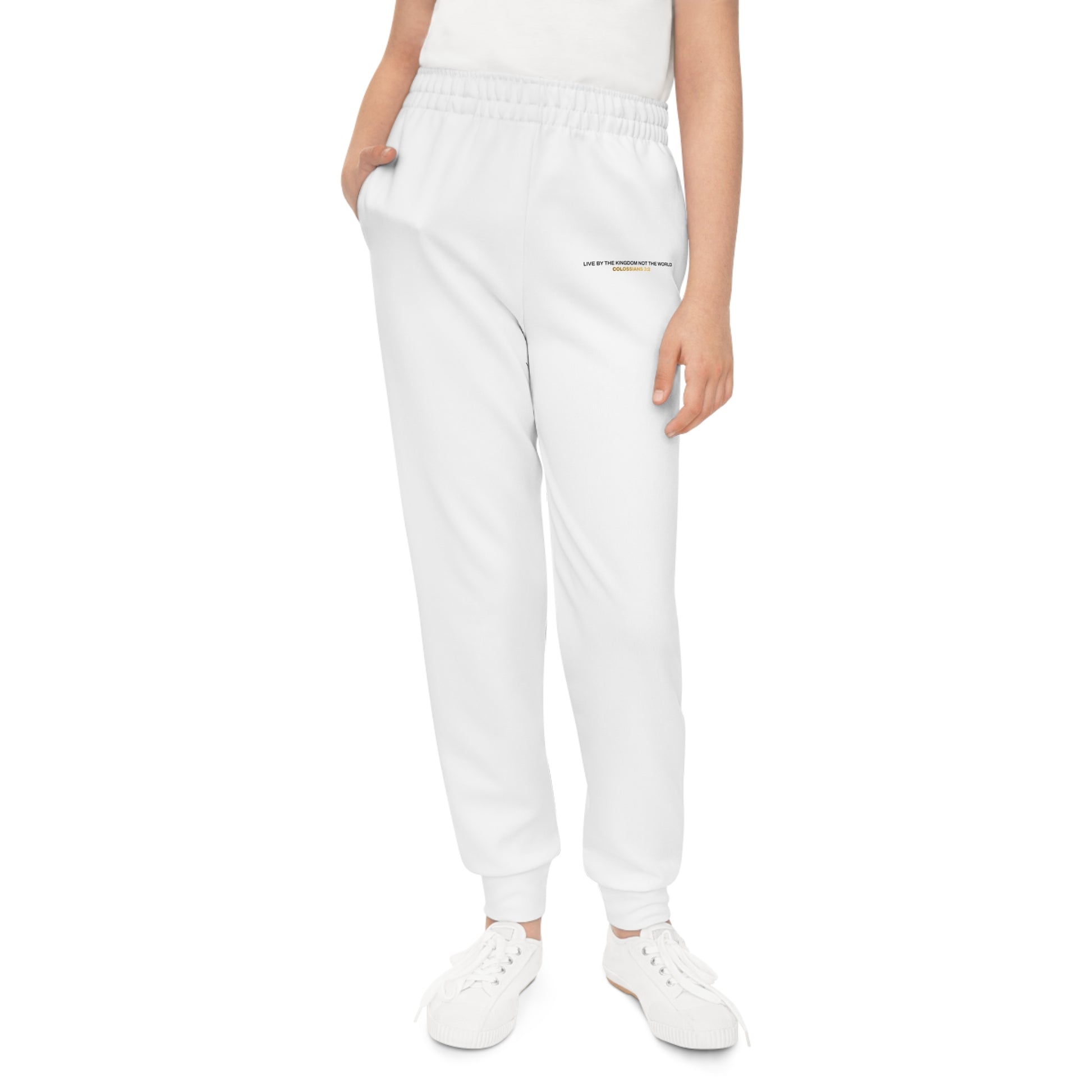"Live By the Kingdom Not the World Colossians 3:2" Unisex Youth Joggers - The Shield of Light