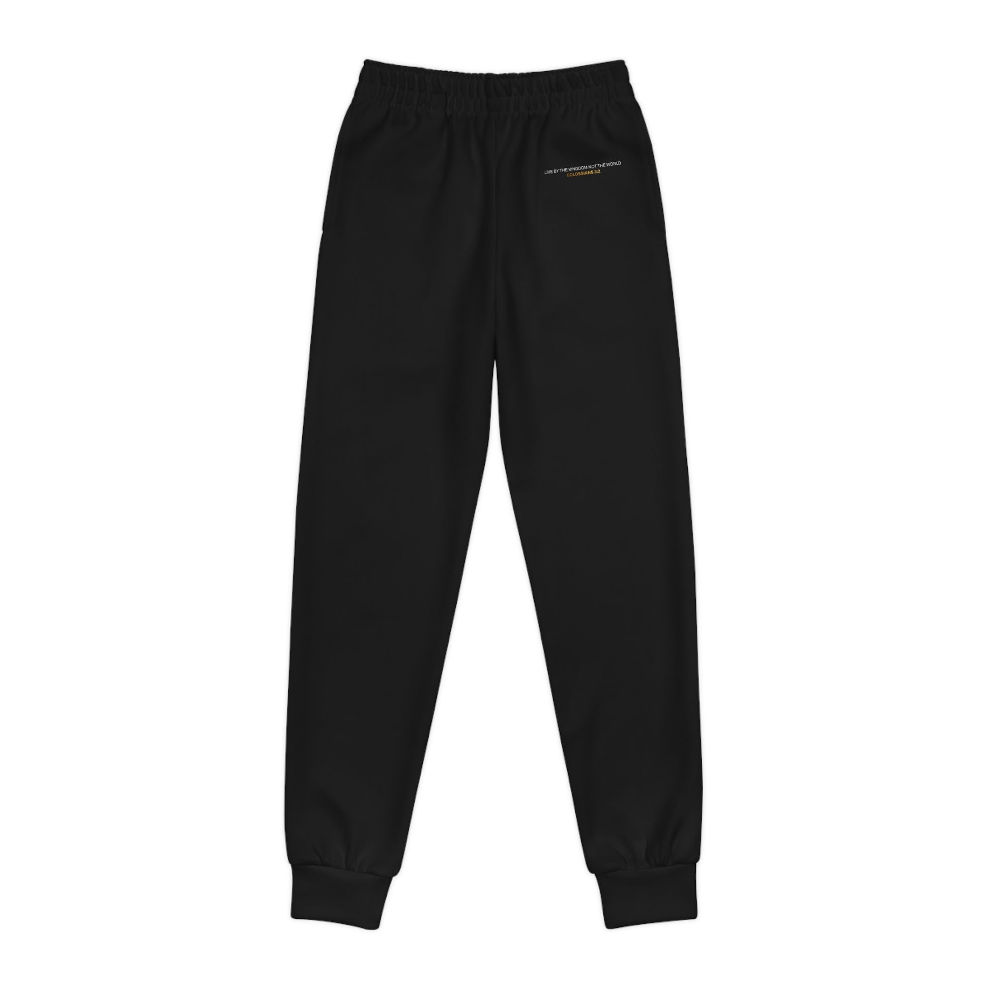 "Live By the Kingdom Not the World Colossians 3:2" Unisex Youth Joggers - The Shield of Light