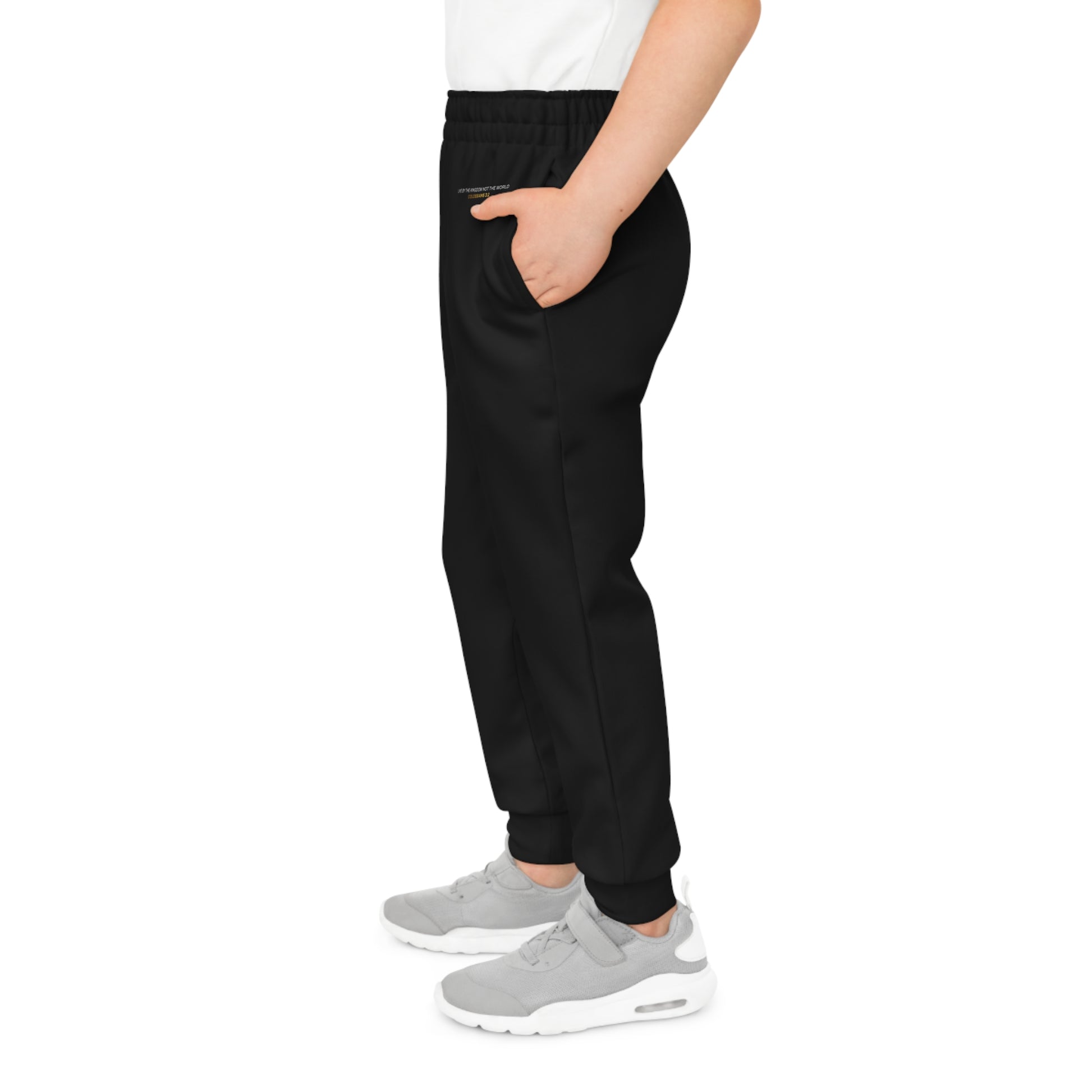"Live By the Kingdom Not the World Colossians 3:2" Unisex Youth Joggers - The Shield of Light